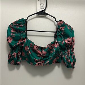 Floral Green and Pink Women's Top